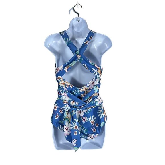Jantzen Blue Floral Tunny Control Body Sculpt One Piece Bathing Suit - Picture 4 of 8